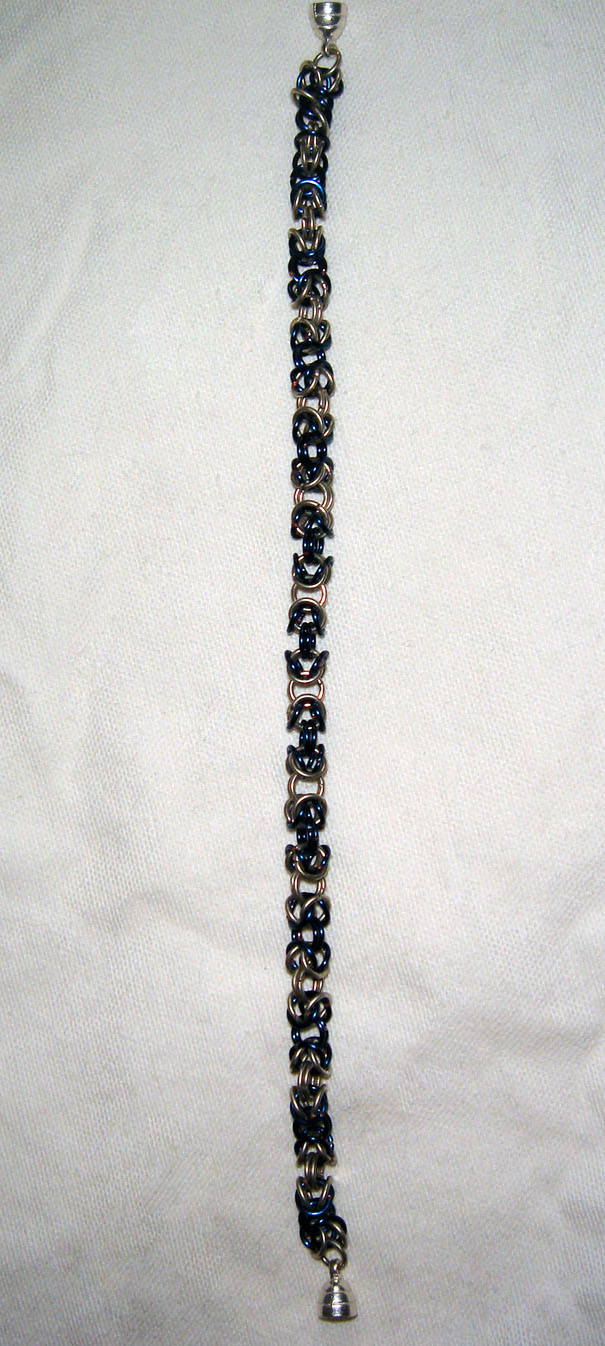 Blue & White Alternating Byzantine Bracelet
