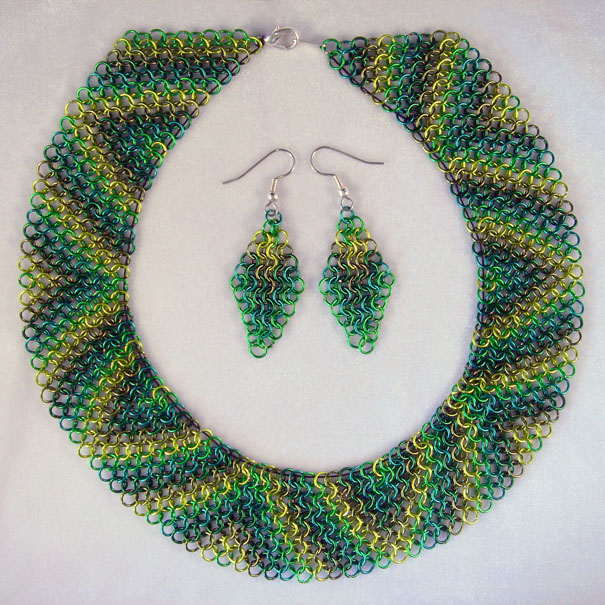 Forest European-Four Hendeca-Wide Necklace and Earring Set