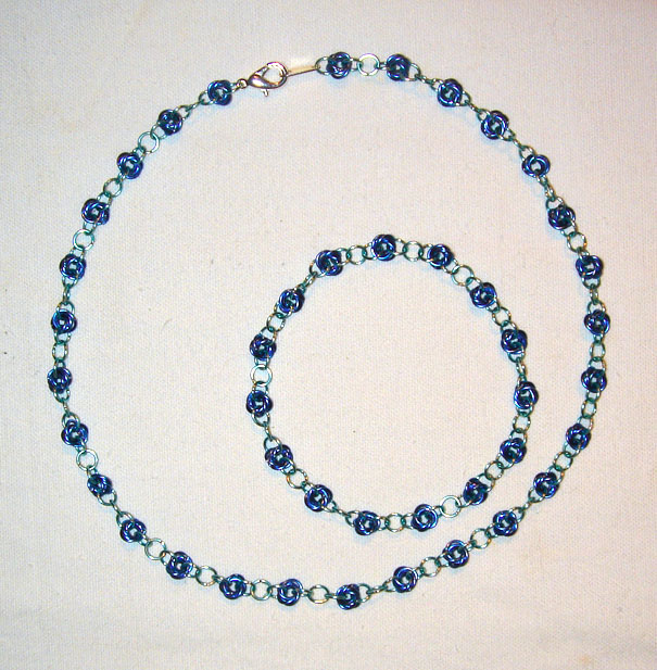 Light Blue Floret Necklace and Bracelet Set