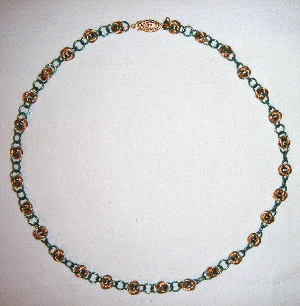 Niobium and Gold Floret  Necklace