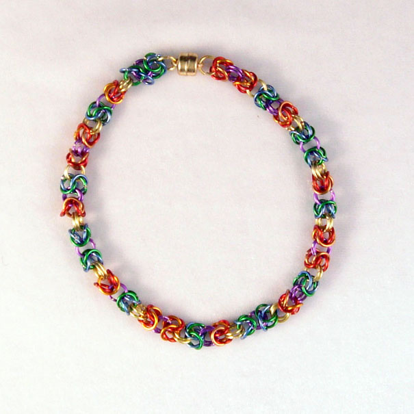 Rainbow Byzantine Bracelet