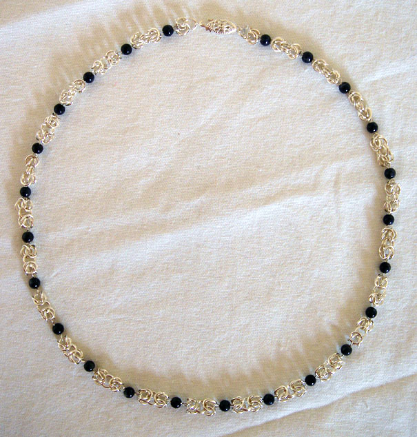 Sapphire and Silver Byzantine Necklace