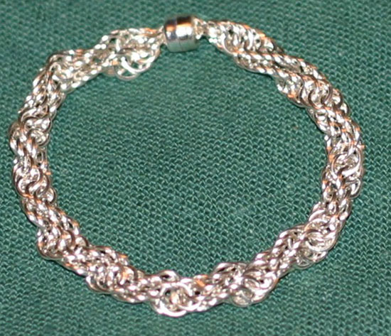 Silver Double Helix Bracelet